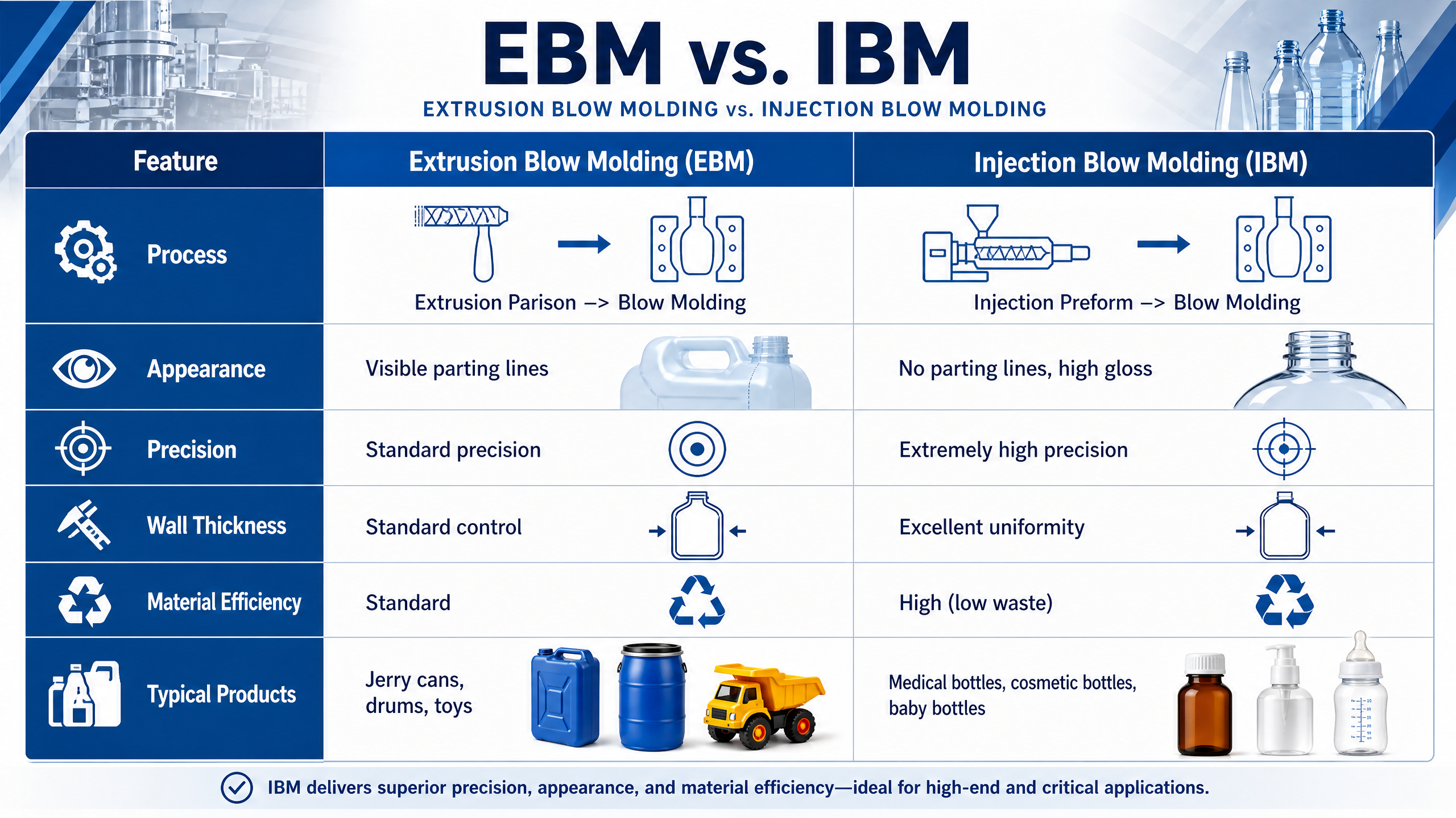 Neueste Unternehmensblogs über EBM oder IBM? Ein professioneller Leitfaden zur Auswahl des besten Schlagformprozesses