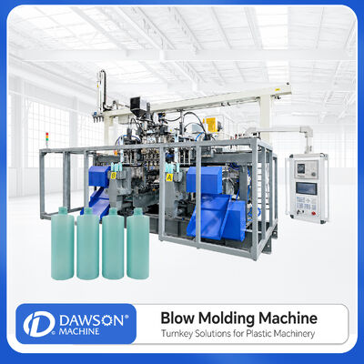 kaufen Industrielle 4-Kopf-Doppelstation-Blasformmaschine mit automatischem Entgratungssystem für Kunststoffbehälter online manufacture
