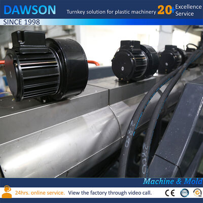 138 kW Schraubenheizleistung 5L 10L Kanister aus HDPE Blasformen Doppelstation Extrusionsblasformmaschine Formöffnungshub 250-600mm