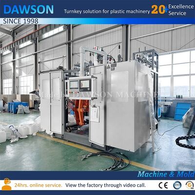 13,8 kW Schraubenheizleistung Doppelstation Kanisterherstellungsmaschine für PE-Kunststoff-Pestizidflaschen-Extrusionsblasformen